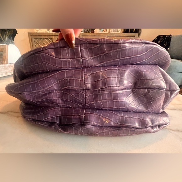 Marc By Marc Jacobs VINTAGE CrocEmbossed Purple Hobo/Sling Bag X-LARGE Crossbody - Picture 10 of 17